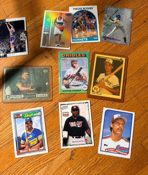 10-Card Sports Card Lot Manny Ramirez David Ortiz Randy Johnson Giambi Bibby RC