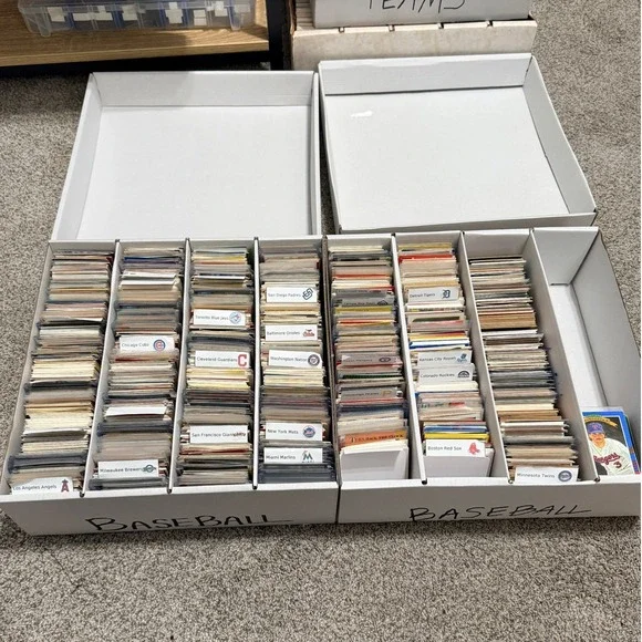 21 LB Baseball Card Lot 2 Boxes Team Sorted Topps Fleer Donruss Upper Deck