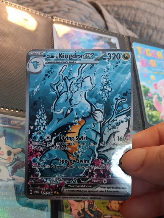 Clair's Kingdra ex Card - Blue Holographic