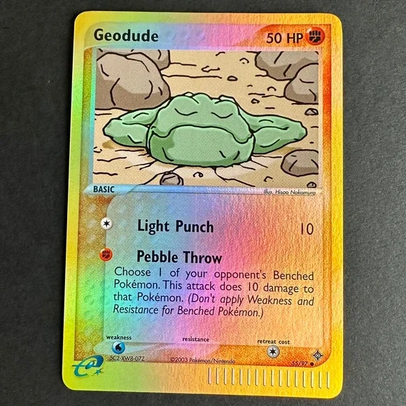 Pokemon TCG Geodude 55/97 EX Dragon Common Reverse Holo NM/LP