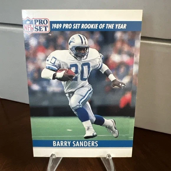 1990 Pro Set Printing Proof Barry Sanders Blank Back Miscut HOF Lions NFL Card