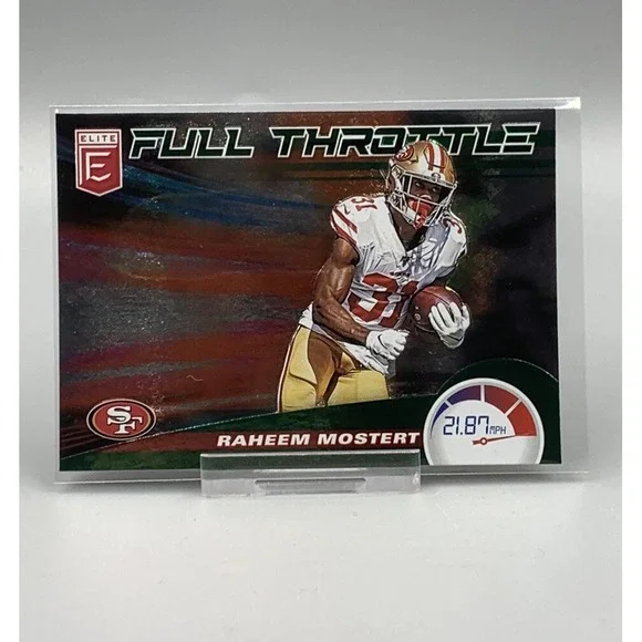 2020 Panini‎ Donruss Elite Raheem Mostert Full Throttle GREEN FOIL 49ers #3 SP