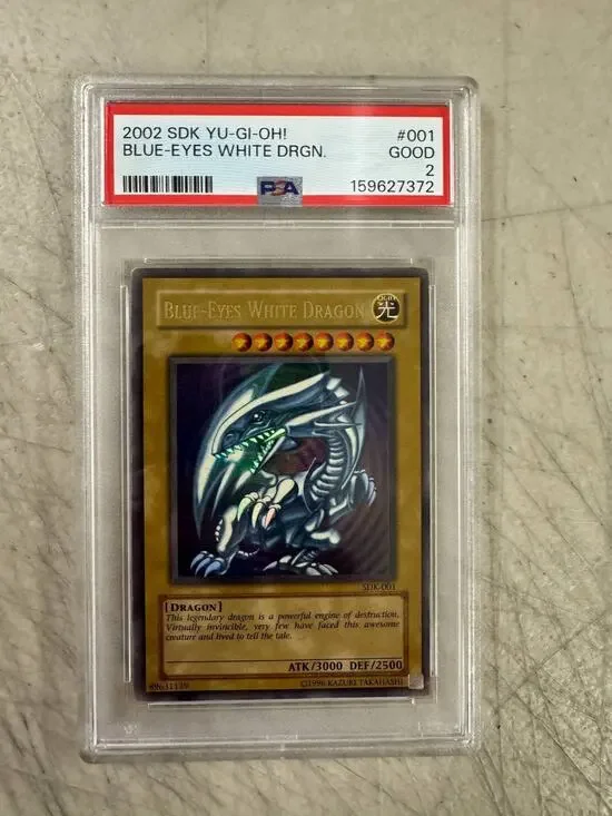 2002 Yu-Gi-Oh SDK-001 Blue-Eyes White Dragon Starter Deck Kaiba PSA 2 Good