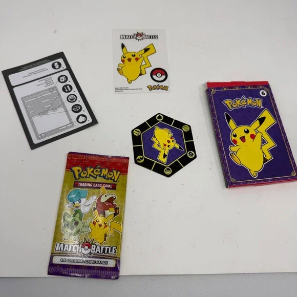 Pokemon Match Battle 2023 McDonalds Sealed Booster Pack 4 Cards Pikachu Toy Set
