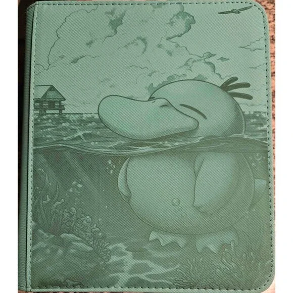 Pokemon ASC Psyduck 4 BLUE  Top Loader Binder 112 Cards Ready to Ship