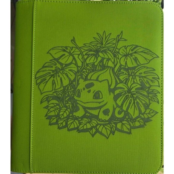 Pokemon Bulbasaur 4 Pocket Green Top Loader Binder 128 Cards Ready to Ship