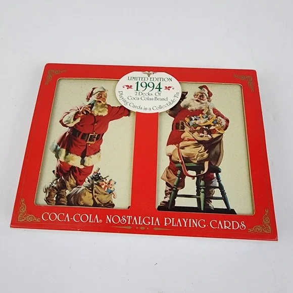 Coca Cola Santa Playing Cards 1994‎ Nostalgia Limited Edition Two Decks Tin