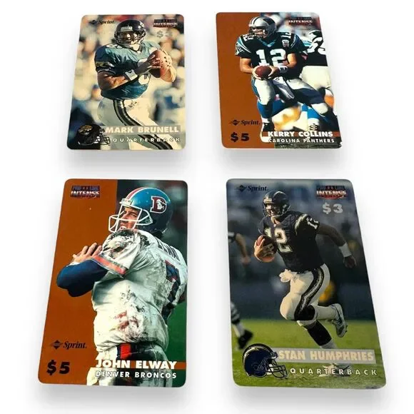 1996 Sprint Pro Line Intense Phone Card Lot of 4 Brunell Collins Elway Humphries