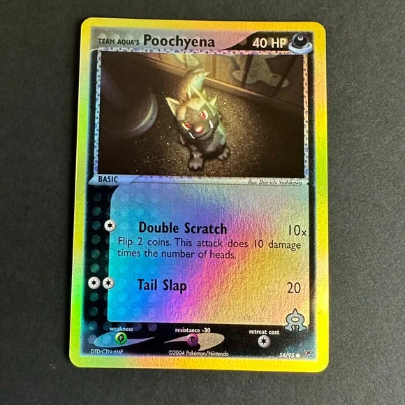 Pokemon TCG Team Aqua's Poochyena 54/95 Common Reverse Holo NM