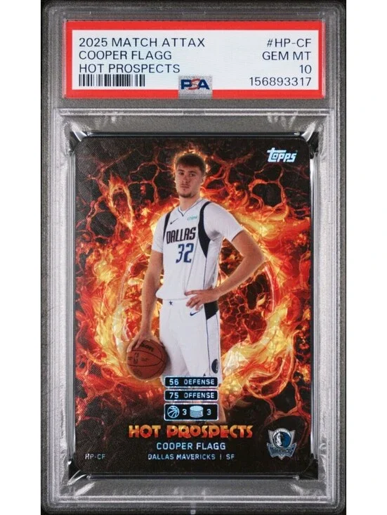 2025 Topps Match Attax Cooper Flagg #Hp-cf Hot Prospects Rookie (RC) PSA 10
