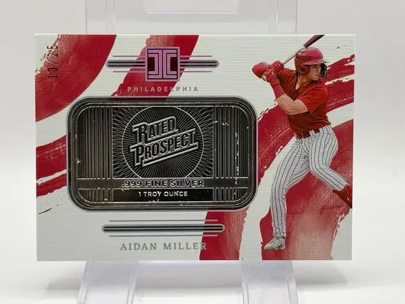 2024 Panini Impeccable Aidan Miller 1 Troy Oz Silver Bar 13/25 SSP Phillies