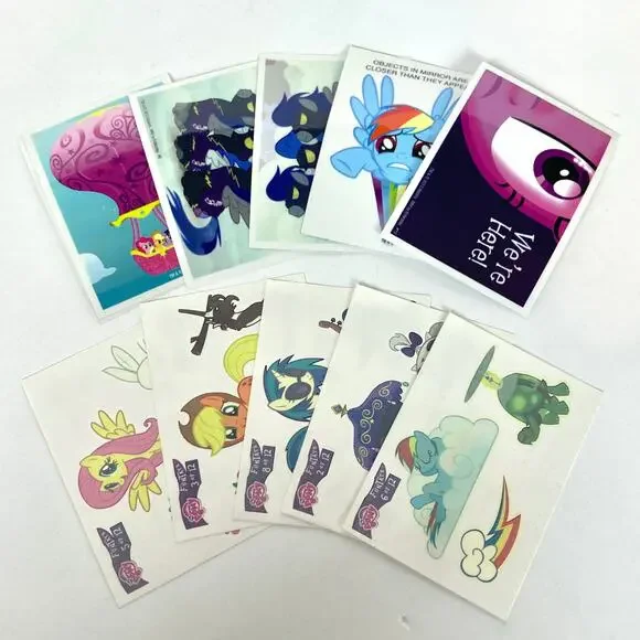 My Little Pony G4 Enterplay Dog Tags Trading Sticker Decals & Tattoo Cards Lot
