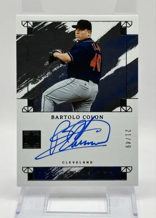 2024 Panini Impeccable Bartolo Colon Indelible Ink On Card Auto 21/49 SP Indians