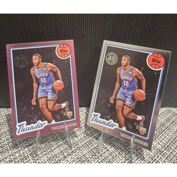2025/26 Topps Basketball Thomas‎ Sorber #80BK-61 Pink Foil (RC) Thunder & Base