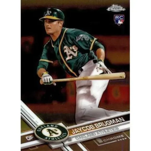 2017 Topps Chrome Update Jaycob BrugmanÂ RC HMT62 Oakland Athletics