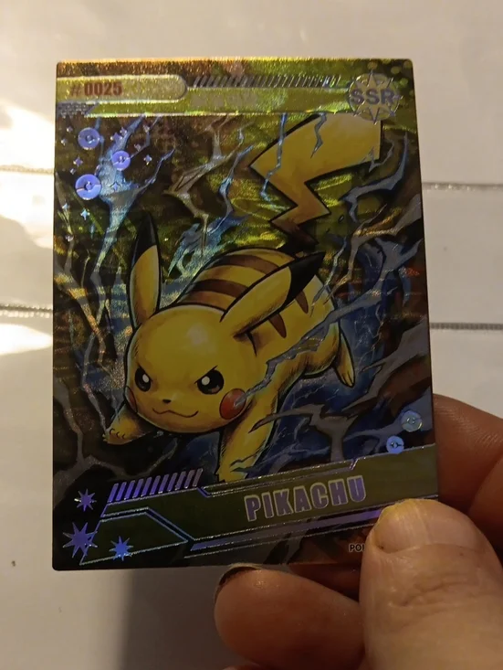 Pikachu Collectible Card - Yellow Trading Card