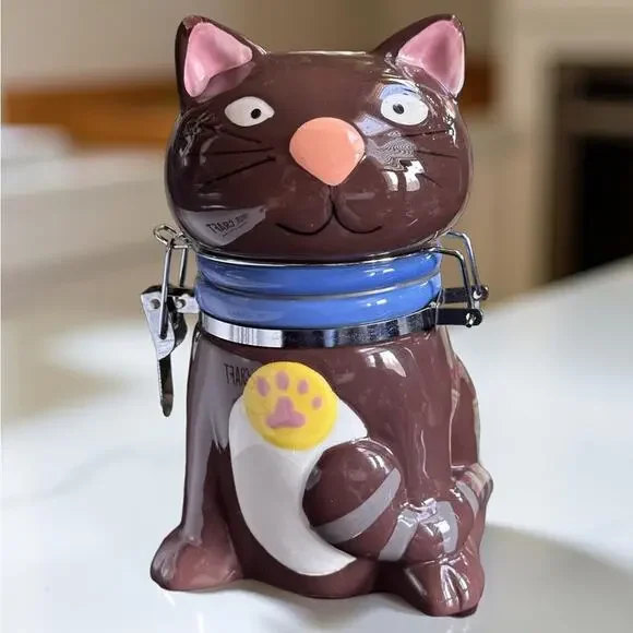 Boston Warehouse Brown Cat Treat Jar