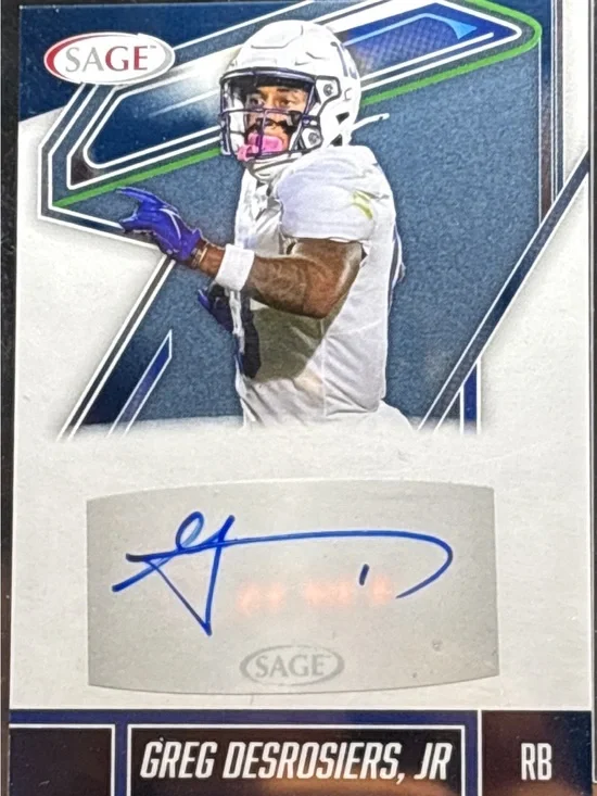 Sage Greg Desrosiers JR Autographed Football Card