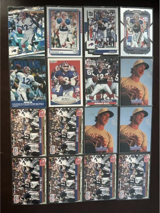 HOF BUFFALO BILLS QB JIM KELLY PANINI & VINTAGE COLLECTION 16 CARD NM LOT+INSERT