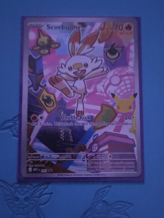 Scorbunny Holographic Collector Card - Pink