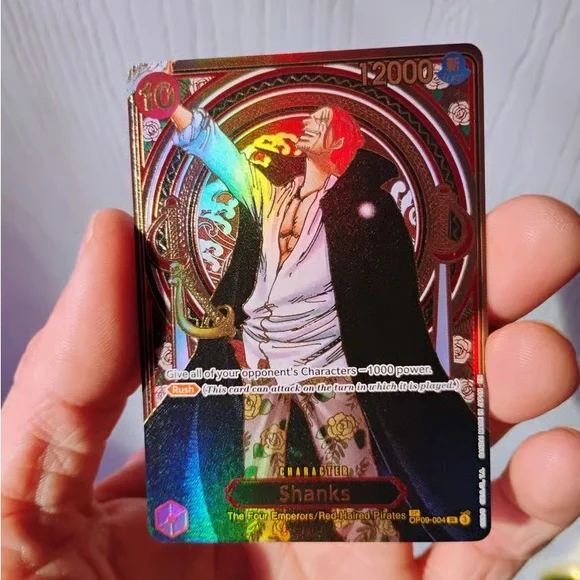 Shanks Holographic Trading Card — Red & Gold Foil
