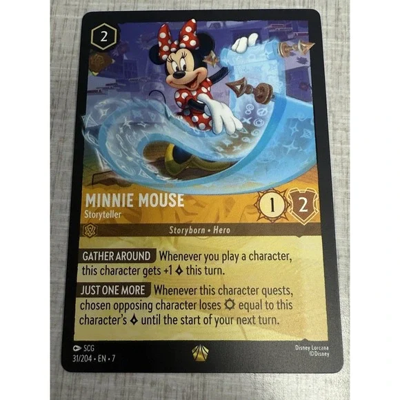 Disney‎ Lorcana Minnie Mouse Storyteller 31/204 Cold Foil Legendary R Of Jafar