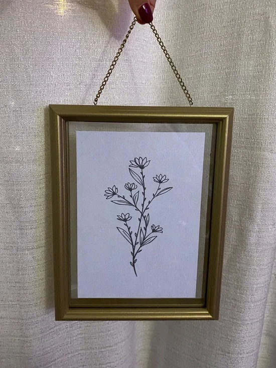 Antique Gold Floating Glass Hanging Wooden Frame Gallery Wall Vintage Inspired