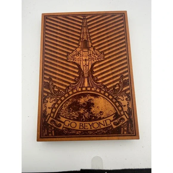Go Beyond Laser Engraved Wood Plaque Sci-Fi Spacecraft Art Limited Edition 10/53
