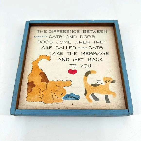 Grandmacore Funny Cat Dog‎ Wall Decor Vintage Farmhouse Pet Lover Sign