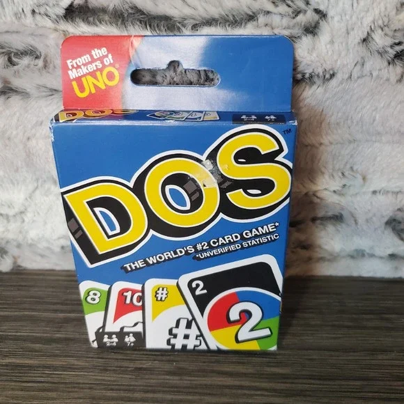 NEW Mattel DOS Card Game from Makers of UNO 2-4 Players Ages 7+,‎ Damaged Box