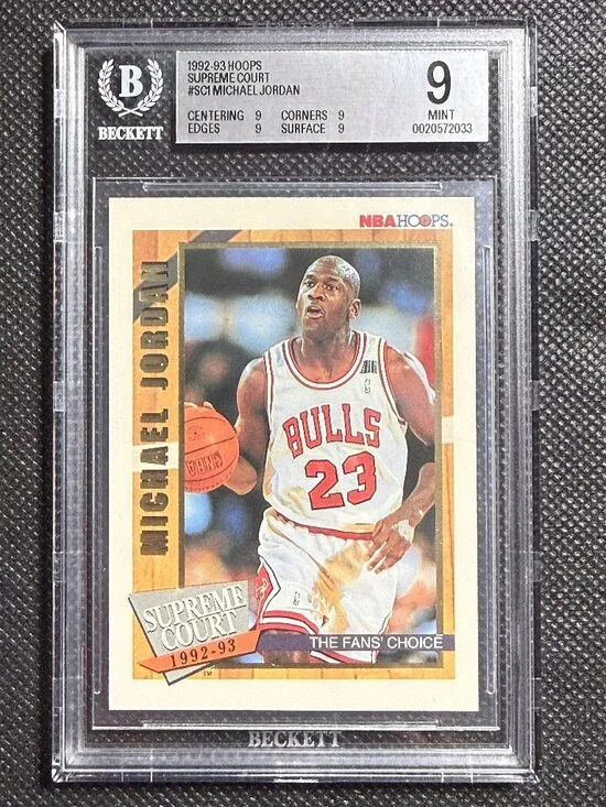 1992-93 NBA HOOPS Michael Jordan SUPREME COURT BGS 9 MINT Bulls SC1