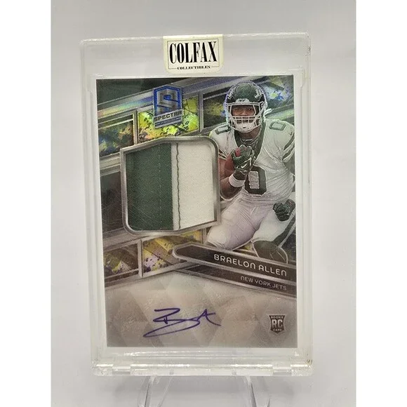 2024 Panini Spectra Braelon Allen Neon Splatter Rookie Patch Auto RPA /8 Jets