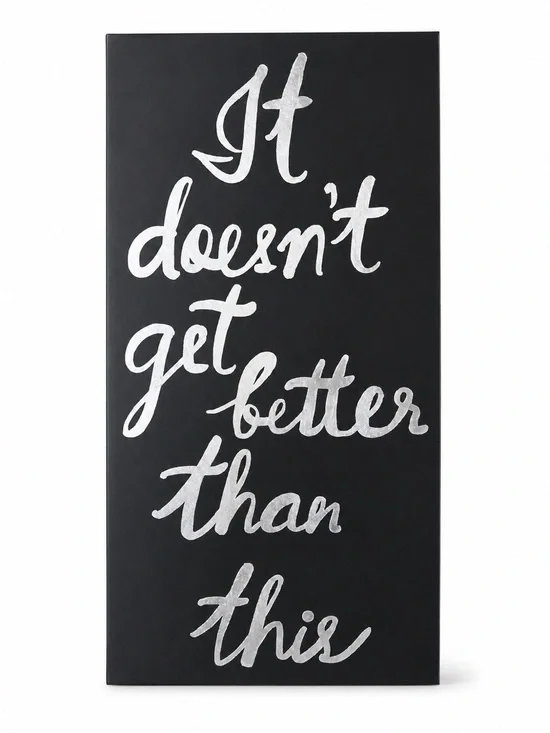 Motivational Script Wall Art - Black and Silver