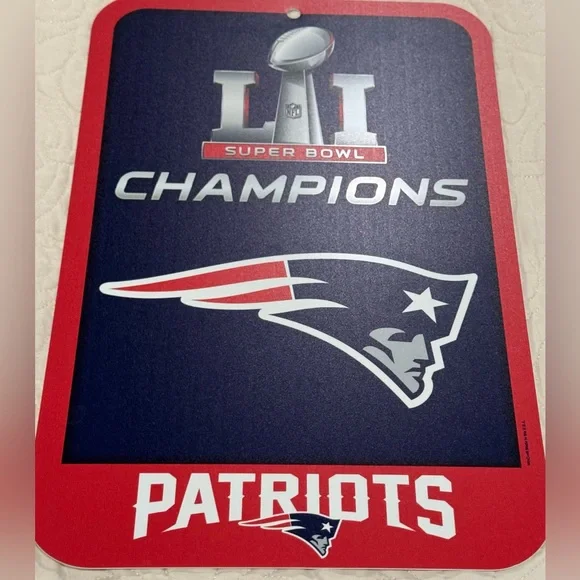 NFL Patriots Super Bowl LI Champions Wall Sign- Red, Blue, White