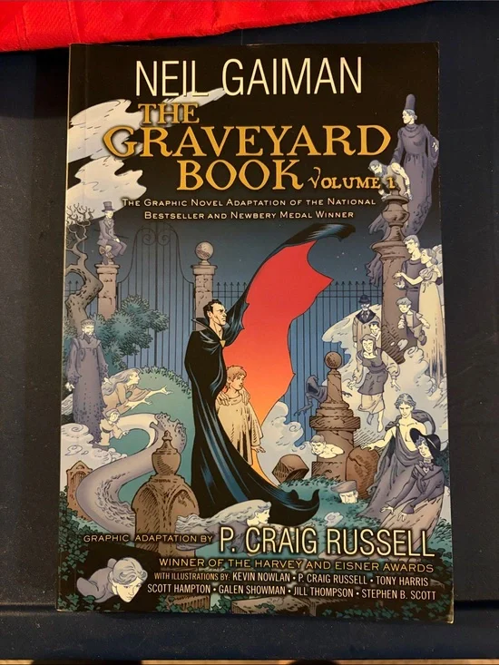 The Graveyard Book Volume 1 Wall Art Poster - Black, Red, Blue