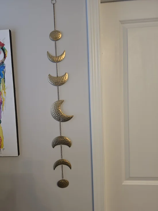 Brass Moon Phase Hanging Wall Decor
