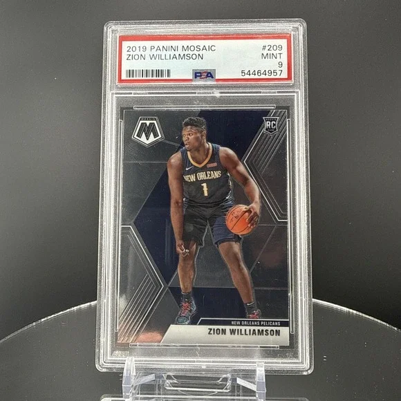 2019‎ Panini Mosaic #209 Zion Williamson RC Rookie PSA 9 Mint – Pelicans