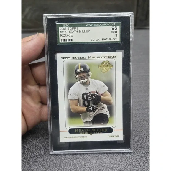 2005 Topps Heath Miller Rookie Card #424 SGC 96 Mint 9 Steelers‎ RC