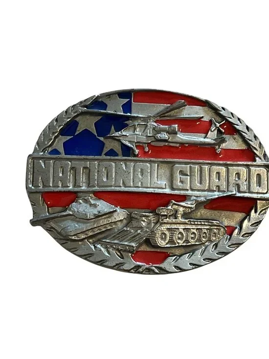 Vintage National Guard Enamel Belt‎ Buckle 3