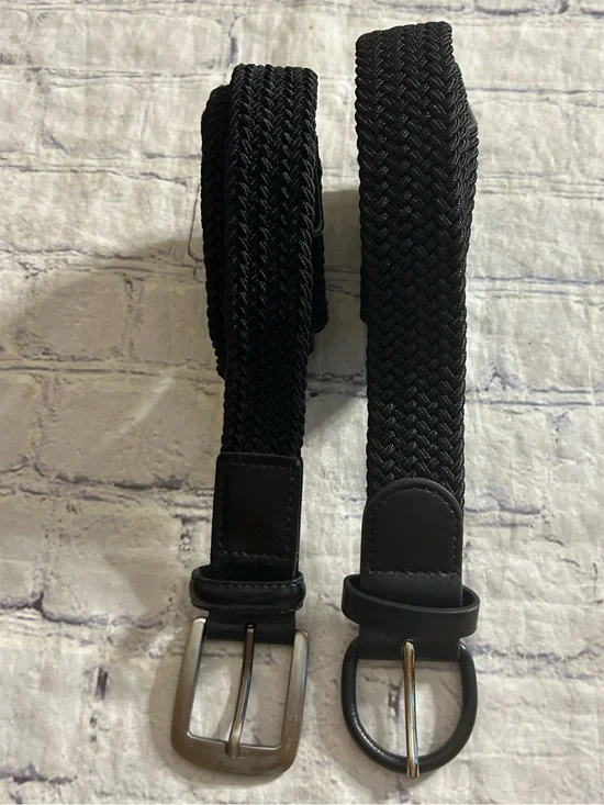 Black Woven Stretch Belts for Men lot of (2)