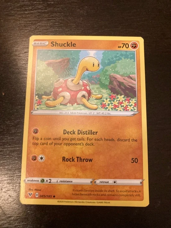 Pokemon Shuckle Card - Yellow & Red Artwork