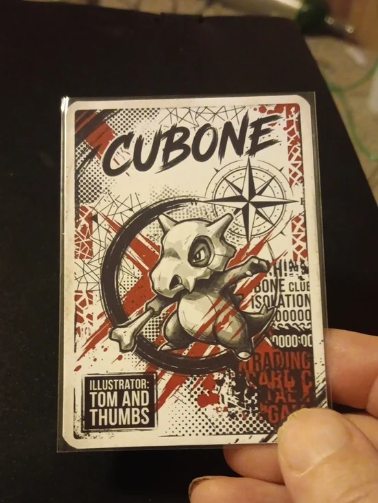 Cubone Collectible Art Card - White and Red