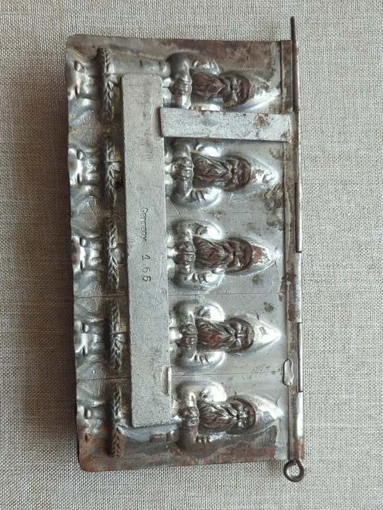 Vintage Silver Santa Chocolate Mold - Unbranded