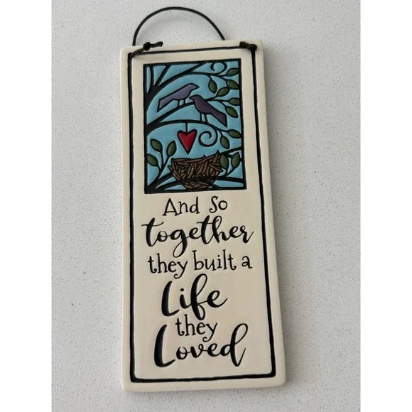 Spooner Creek Ceramic Wall Art Tile Birds Nest Quote Life They Loved Wisconsin