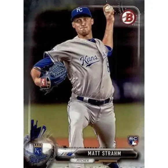 2017 Bowman Matt StrahmÂ  RC # 64 Kansas City Royals