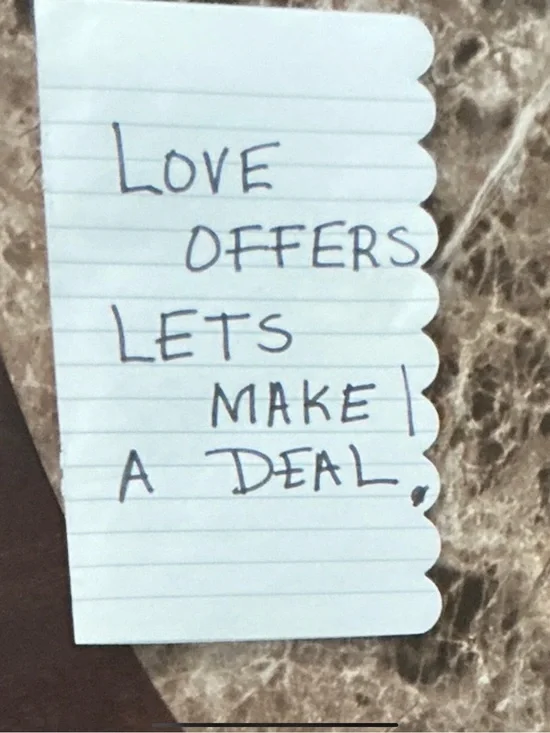 Handwritten White Note Wall Decor - Unbranded