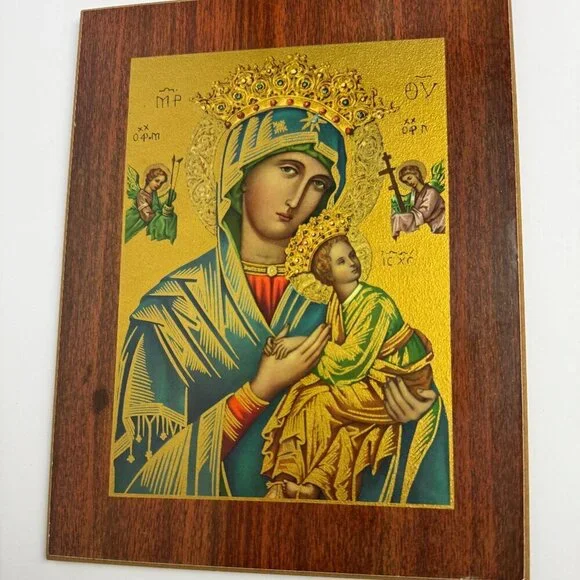 Vintage Icon Our Lady of Perpetual Help  7