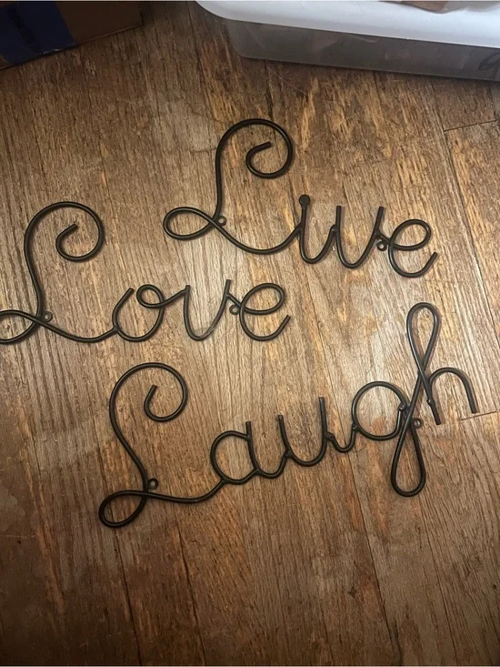Live Love Laugh Black Metal Wall Script Décor 3 Pieces