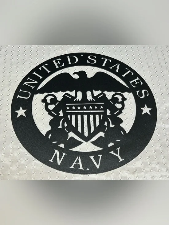 Metal Sign US Navy Die Cut Insignia Hanging Art 11.5” Diameter
