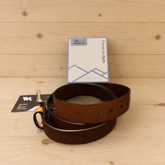 WOLFANT P598 Men's Full Grain Leather Belt Tan 49